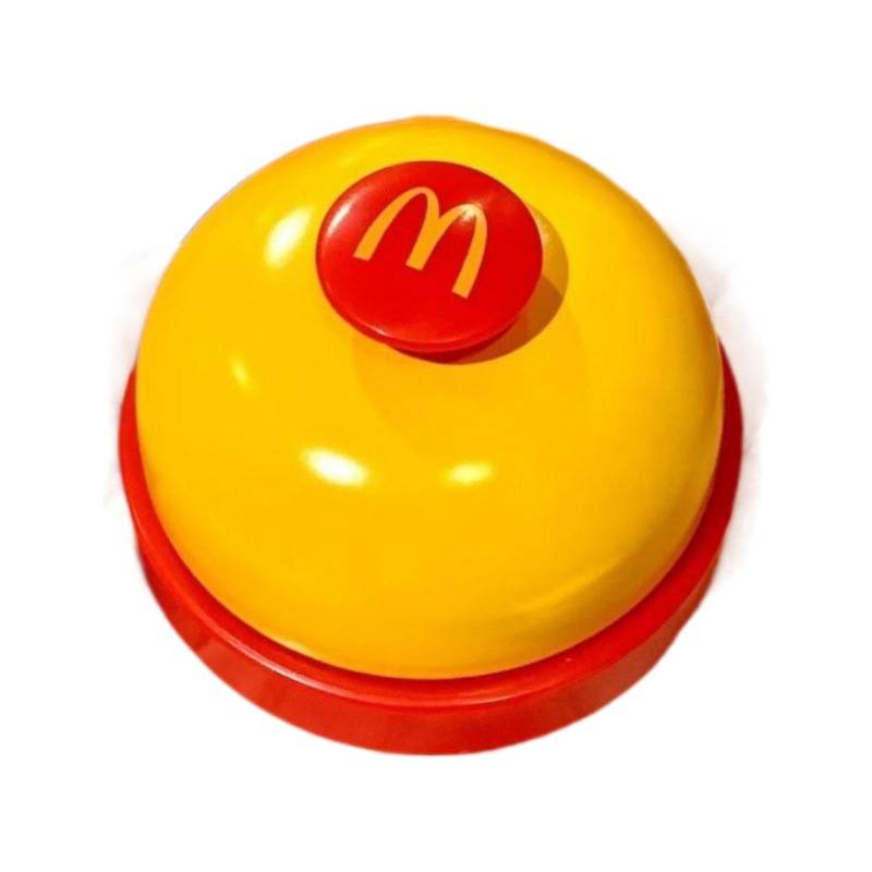 McDonald's Bell Hand presses the campaign on the front desk of the bell on the front desk of the artifact.