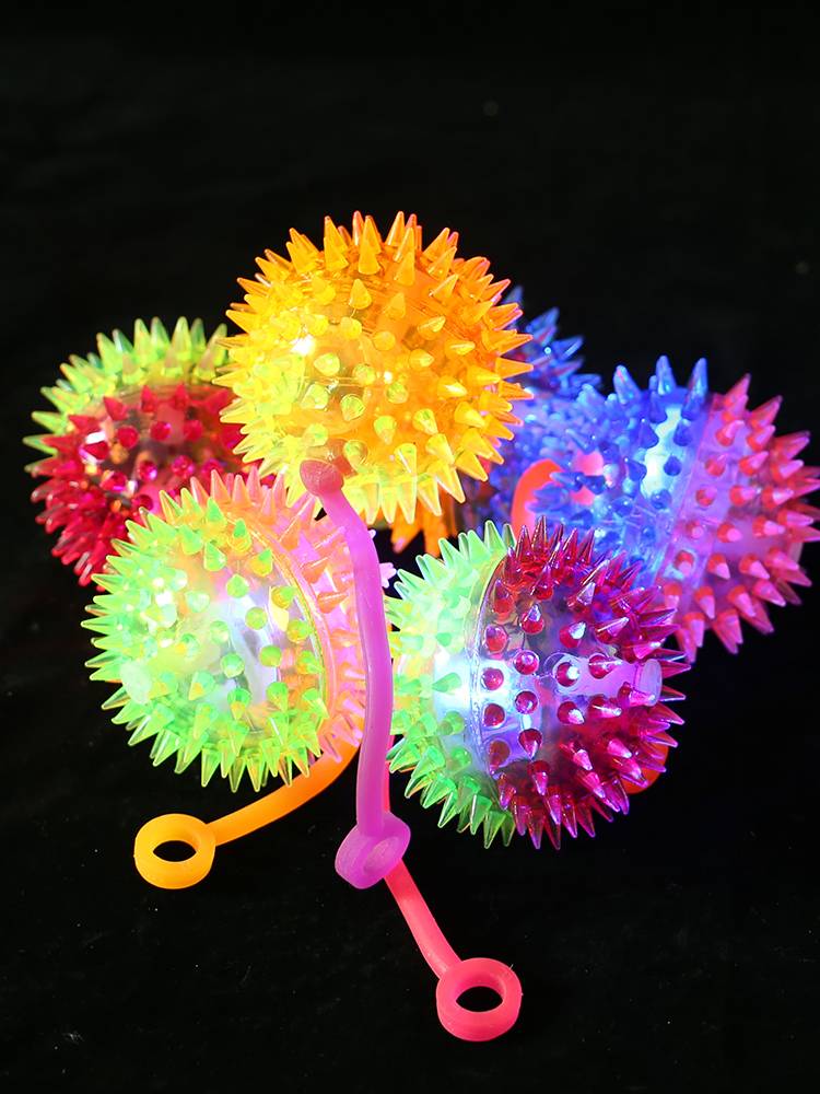 June 1 Gift Small Gift Ball Ball Booth toy Night Light Jumping Ball Lights Ball with Rope Massage Ball