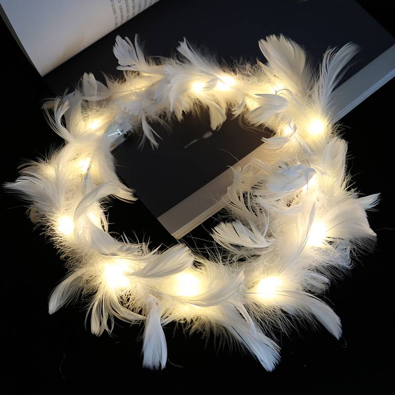 Warm lamp feather flower ring [10]