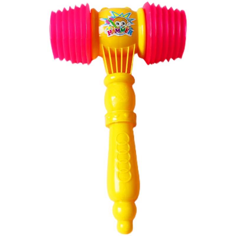 Children's large BB hammer whistle hammer hammer to know the character mouse hammer knocking music classroom teaching aid double head soft plastic