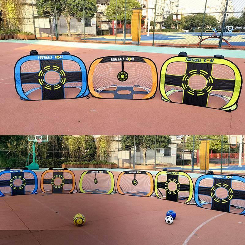 Folding multi -functional children's football goal school school training storage children's football network portable park target ball