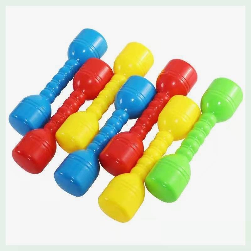 Kindergarten sand hammer deeds dumb bell holding toys children's fitness rhythm dance ring plastic sound Yaling