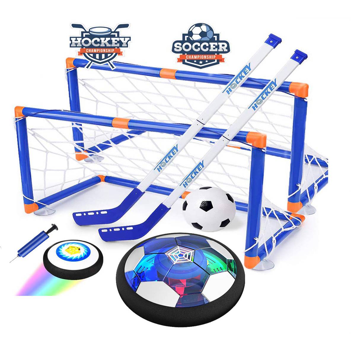 Explosion combined battery version of suspended ice ball hockey hockey football room children's toys interactive sports games