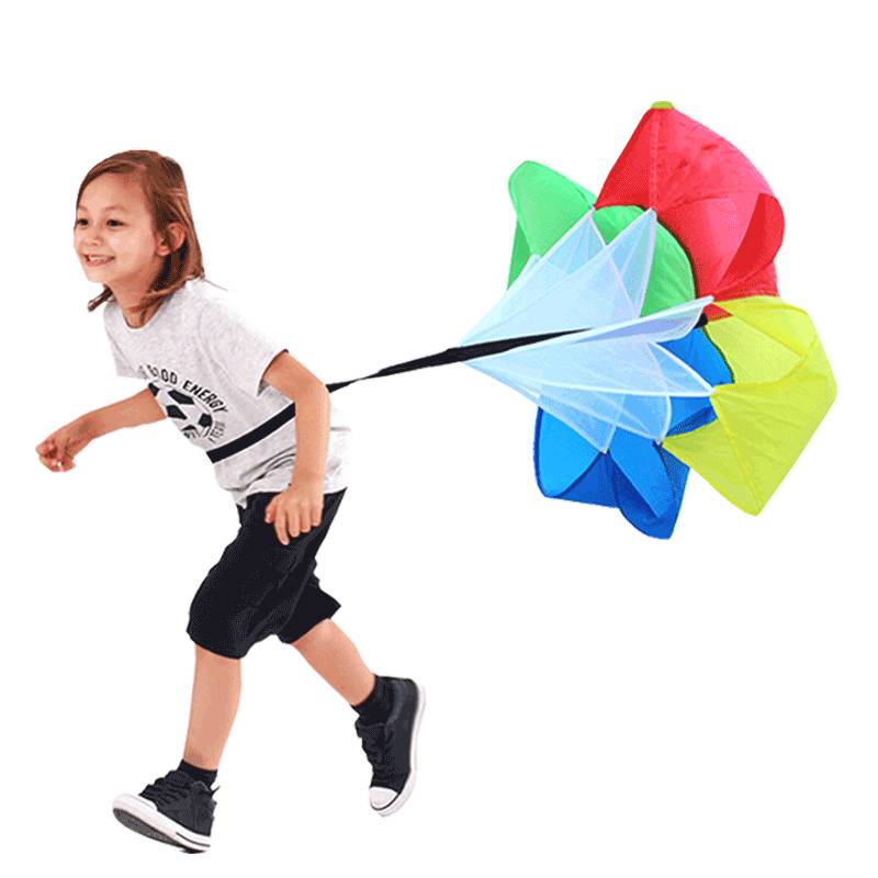 Run-away children's resistance umbrella, resistance training gear, flash-resistance track and track balance vehicle training resistance umbrella