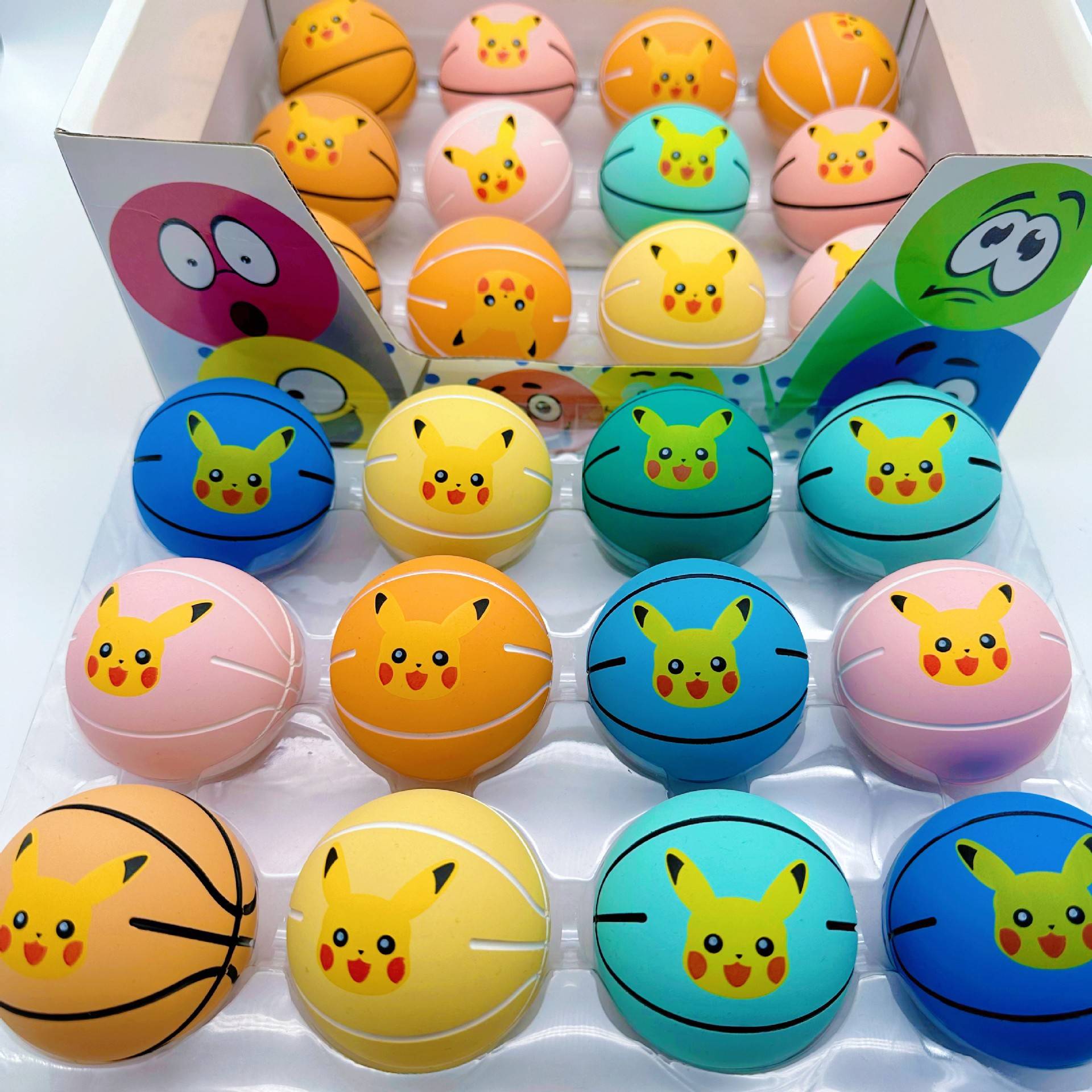 [Pikachu] 1 large elastic small basketball (random color)