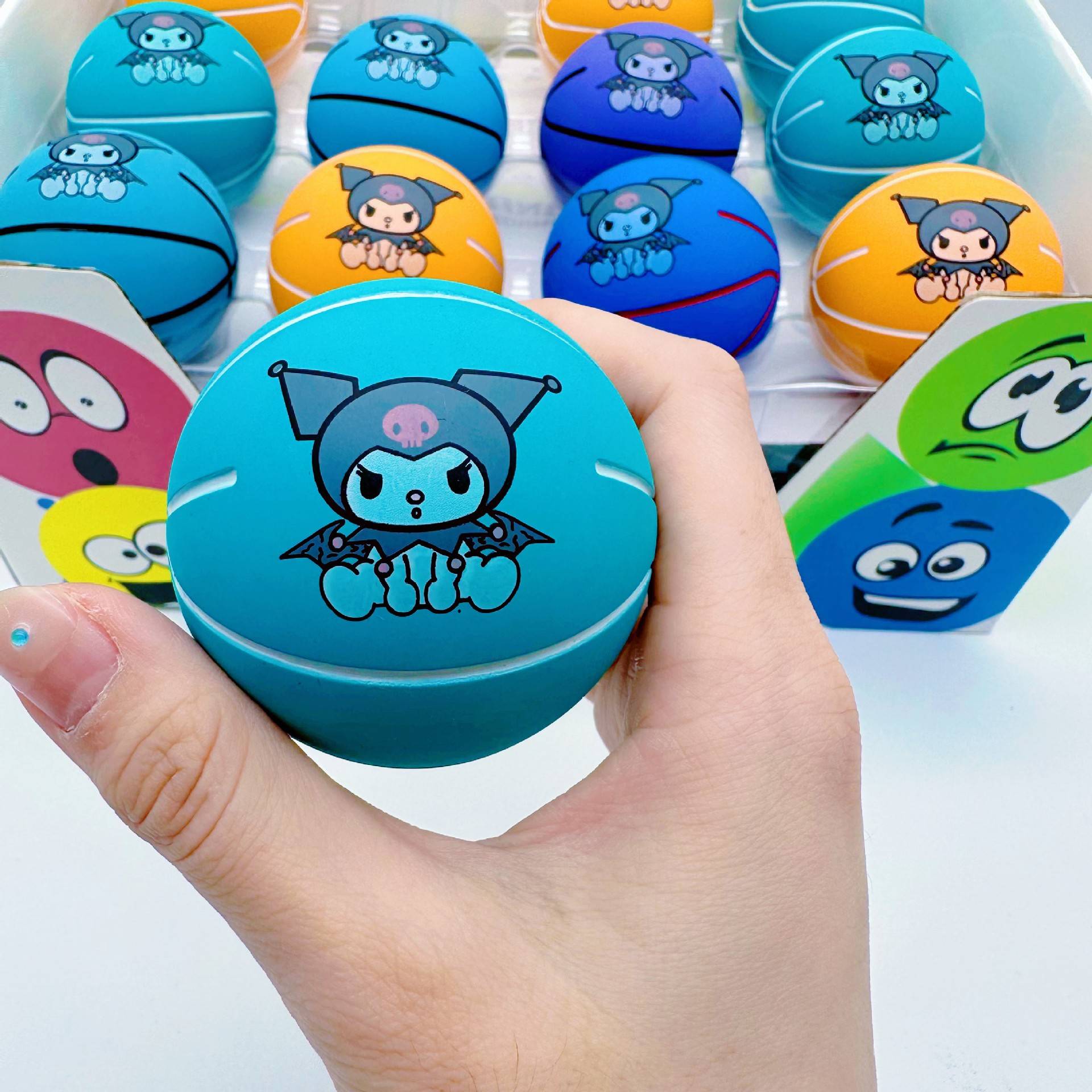 [Kluo Mi] 1 large elastic small basketball (random color)