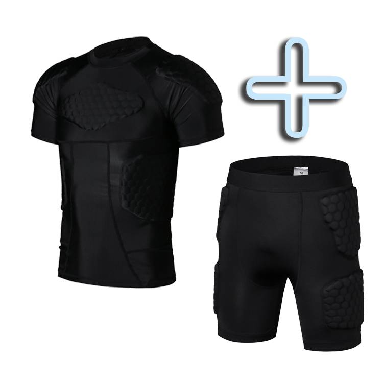 Genuine TopWise Pro honeycomb -like collision jacket pad tight jacket T -shirt shorts basketball training fitness