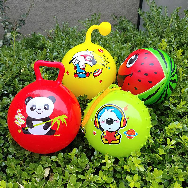 1 -year -old new child children's baby hand handle inflatable hand grab ball cartoon watermelon toys 6 elastic baby leather ball toys