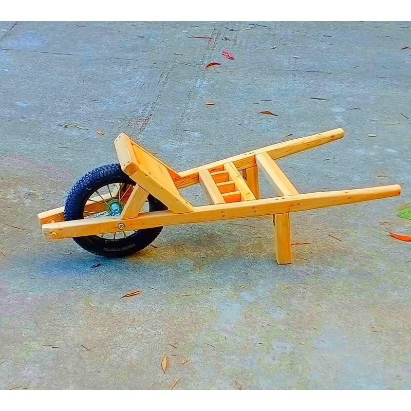 ★ Blockbuilding large wheel wooden cart [1 meter long]