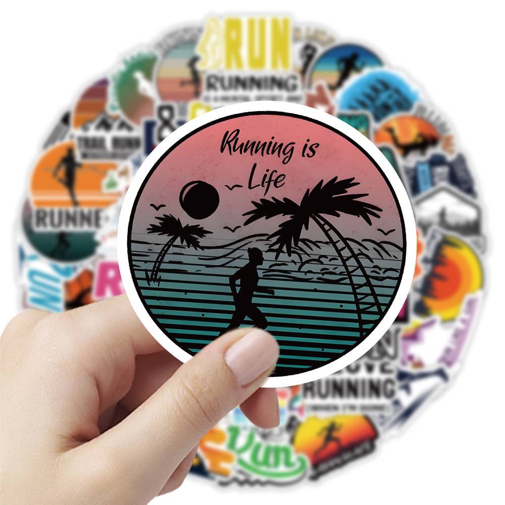 100 outdoor sports marathon running graffiti stickers Thermos cup cup cup cup cup bicycle desktop mobile phone laptop computer motorcycle motorcycle elevator door decoration waterproof waterproof