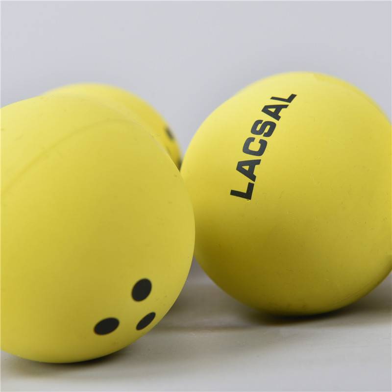6cm long curved hockey 4.8L74057 hollow hand holding decompression rubber ball sports toy small yellow ball
