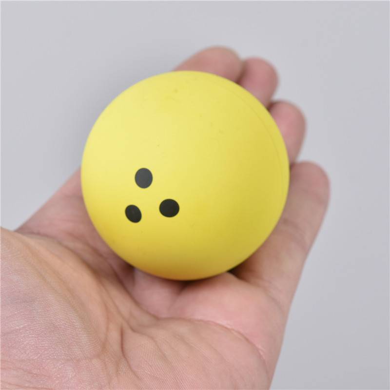 6cm long curved hockey 4.8L74057 hollow hand holding decompression rubber ball sports toy small yellow ball
