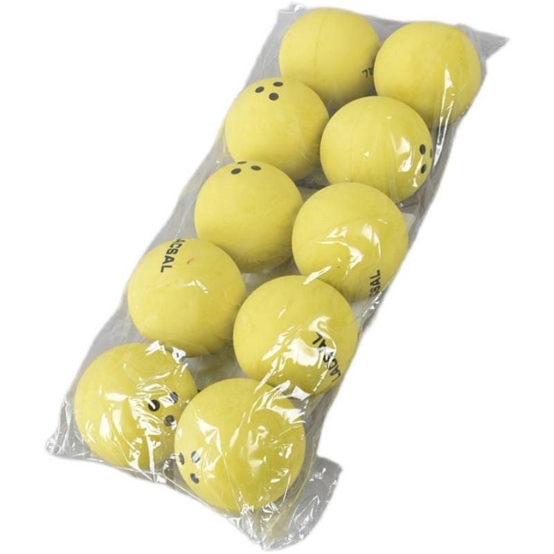 6cm long curved hockey 4.8L74057 hollow hand holding decompression rubber ball sports toy small yellow ball