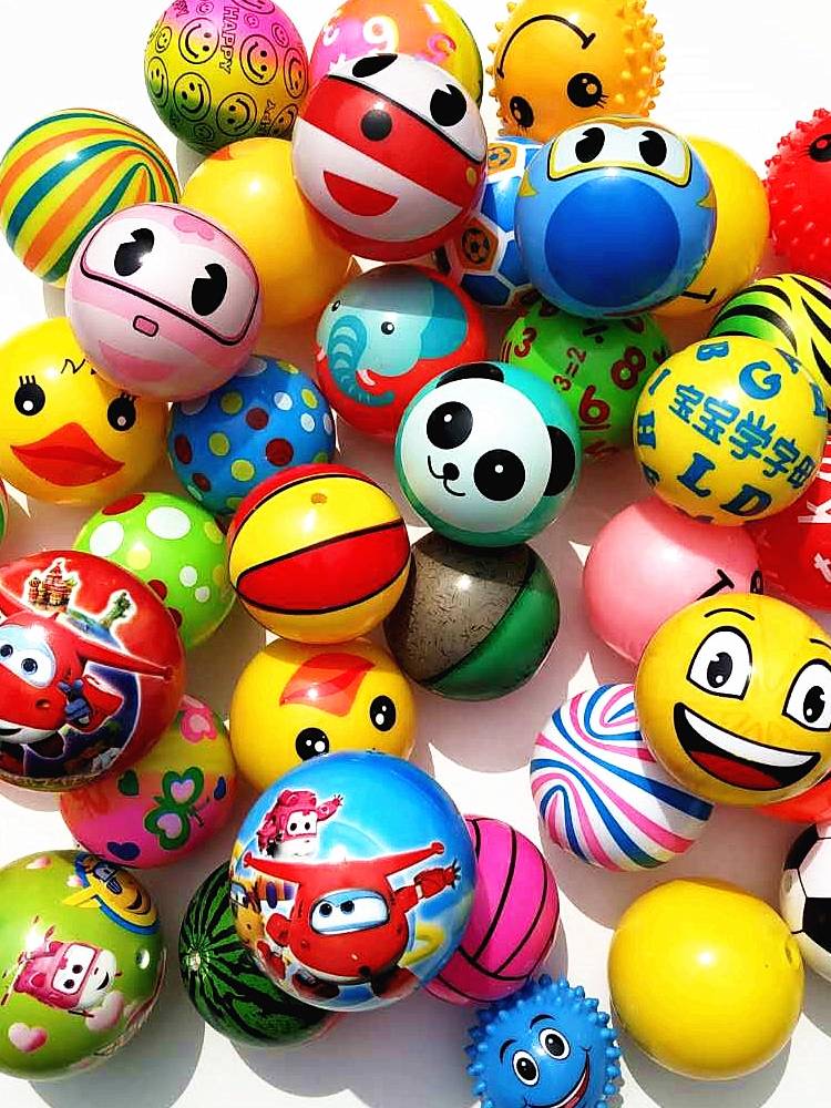 Baby elastic small leather ball Children's ball non -toxic shooting inflatable balloon cognitive toy ball baby kindergarten boy