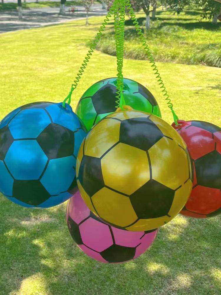 Children's suspender rope shooting ball inflatable toy elastic chain football watermelon ball cartoon cartoon kindergarten fun game ball