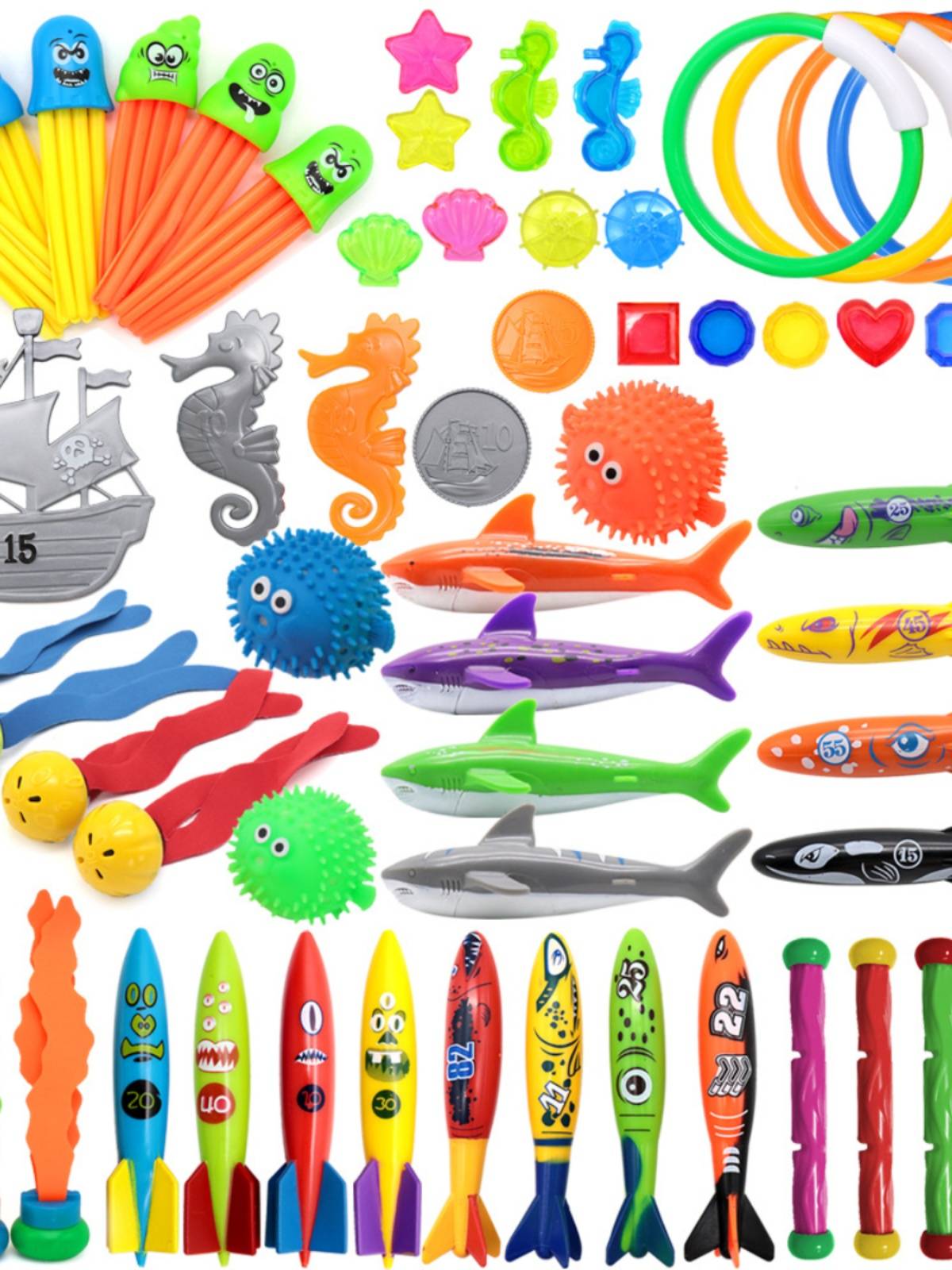 Children's swimming pool, water toy diving toy, devil fish fish torpedo shark snorkeling swimming pool training tuition