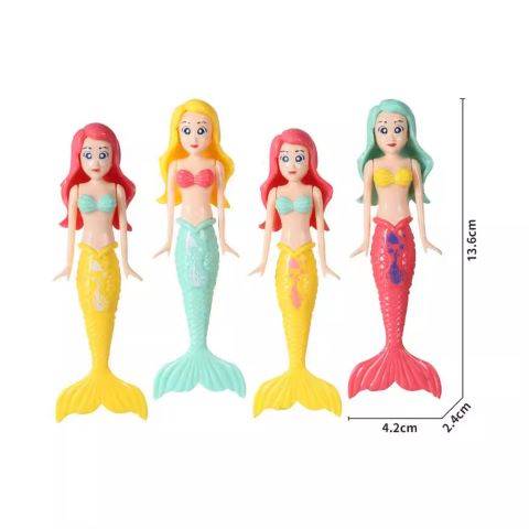4 pieces of diving toy mermaid models