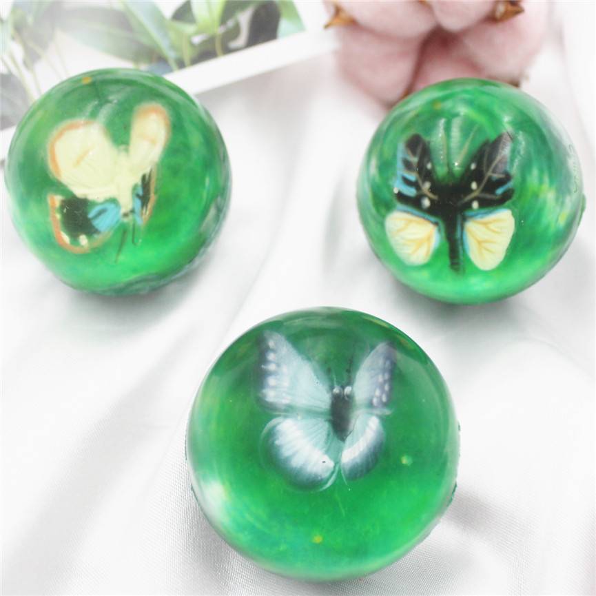 4 different butterfly stretch balls