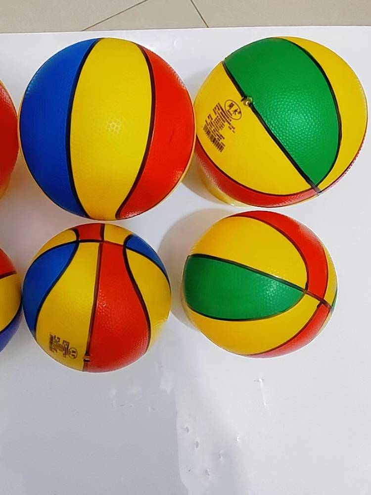 Ball children's elastic watermelon small leather ball basketball special baby grabs three -color ball racket shooting ball kindergarten toys