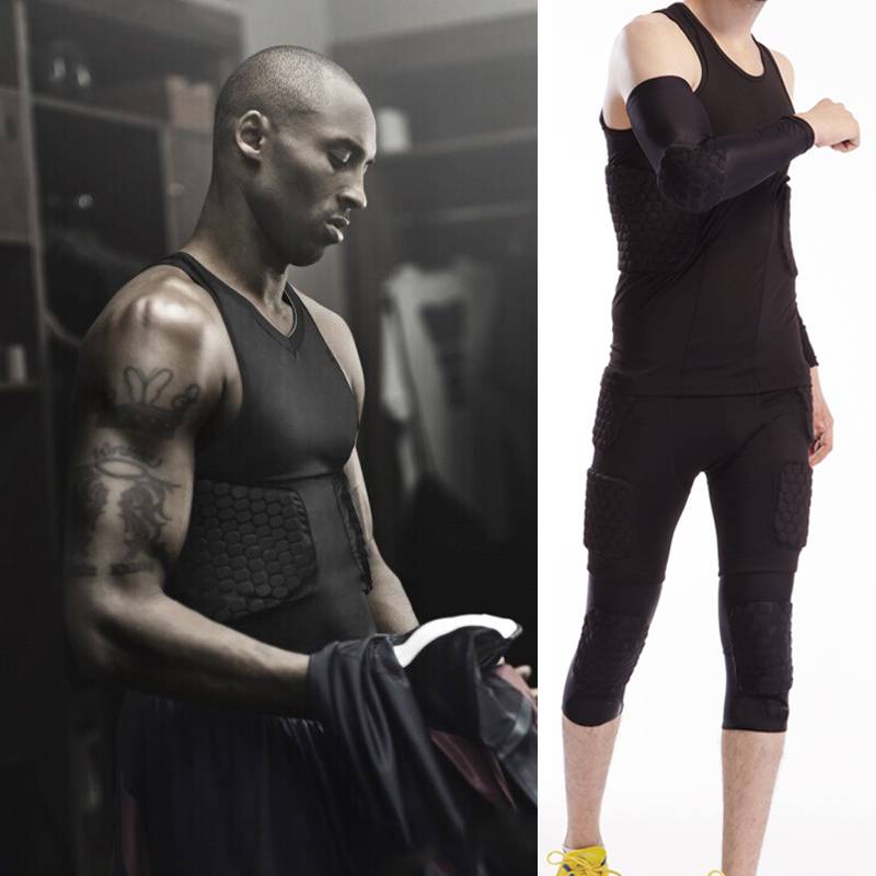 Locomotive protective armor honeycomb -shaped basketball clothes anti -collision vest short sleeve tight -fitting tight -fitting combat collision anti -collision pants