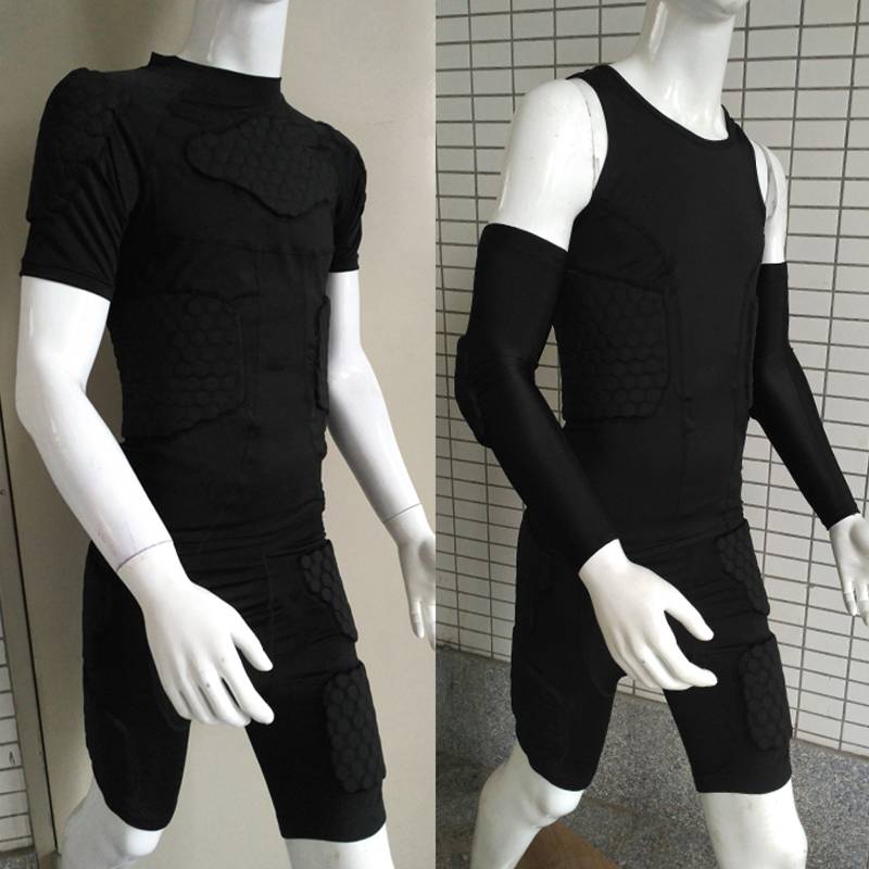 Locomotive protective armor honeycomb -shaped basketball clothes anti -collision vest short sleeve tight -fitting tight -fitting combat collision anti -collision pants