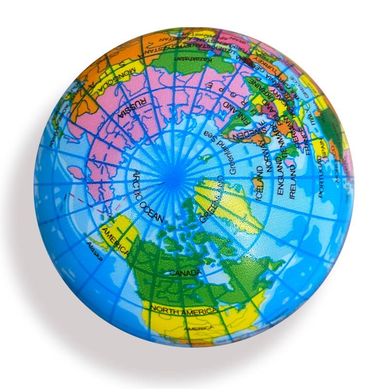 World Map Popular Ball Volting Ball Control ball grip Ball sponge Children Earth Children Shooting Skin Ball 76mm