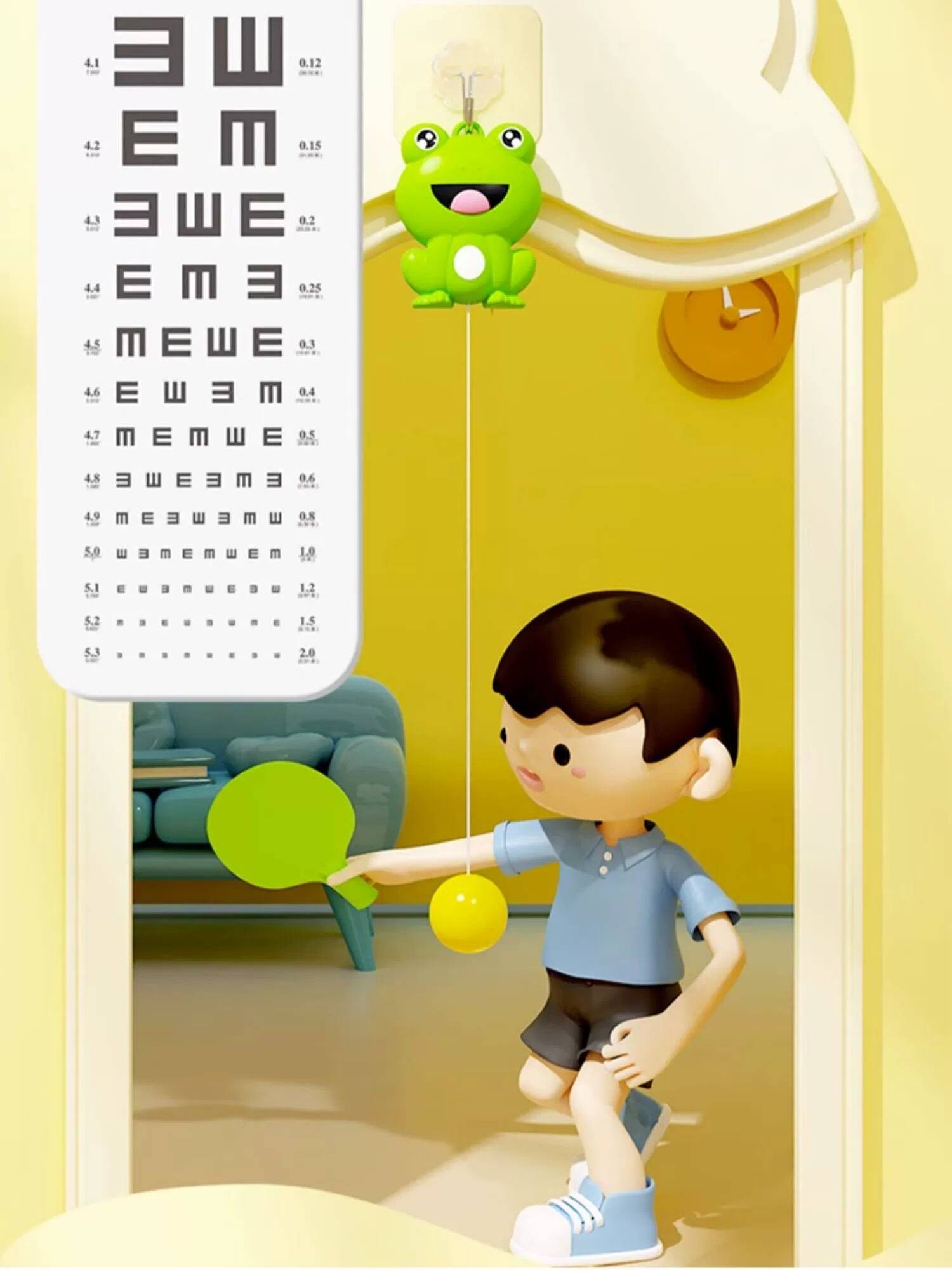 Suspension table tennis children's trainer Parent -child interactive indoor eye and eye coordination exercise ball racket puzzle toys