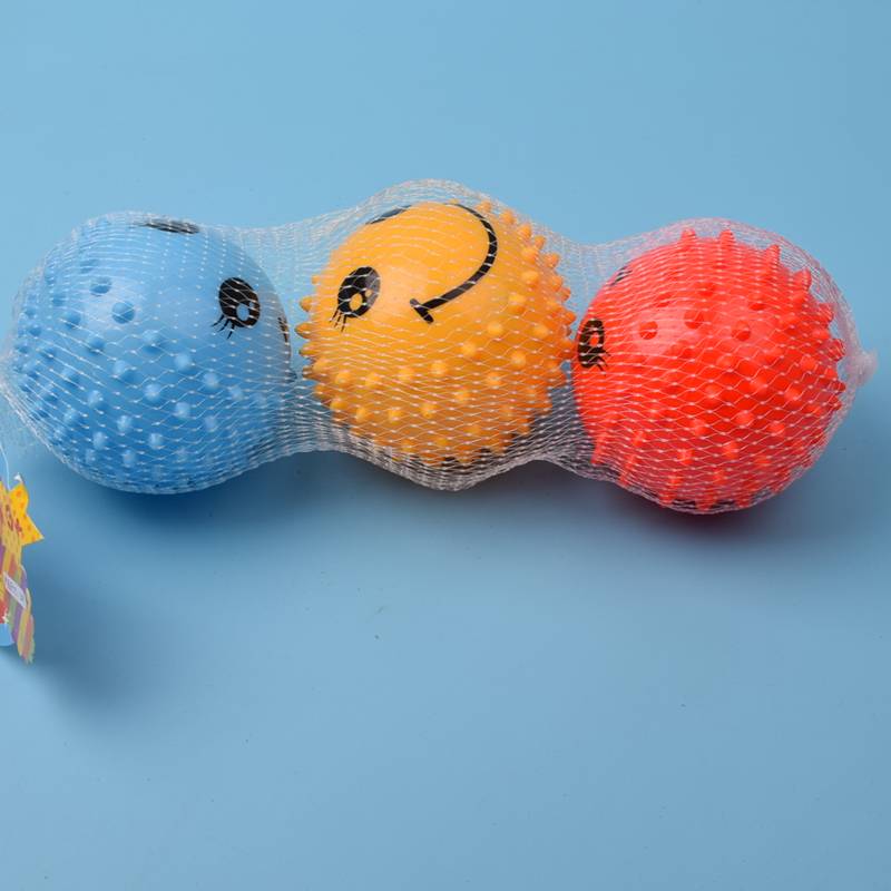 3 smiley face massage balls 7 cm