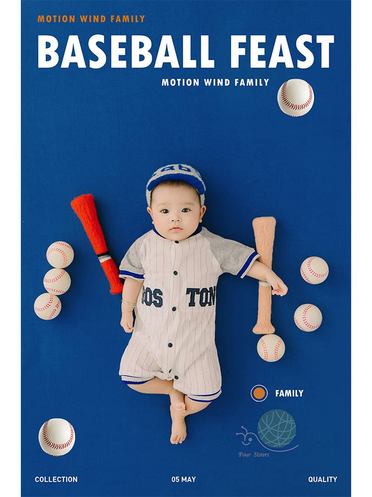 Children's photography and clothing boys baseball theme year -on -year photographs shooting props art photos photo photos 100 days photos