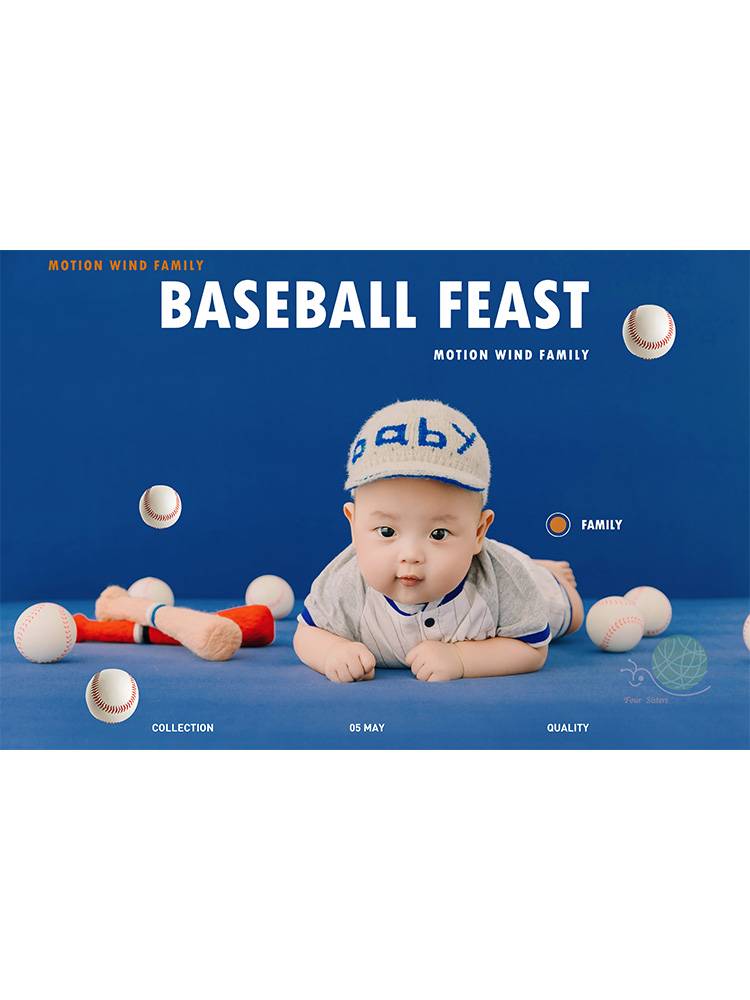 Children's photography and clothing boys baseball theme year -on -year photographs shooting props art photos photo photos 100 days photos