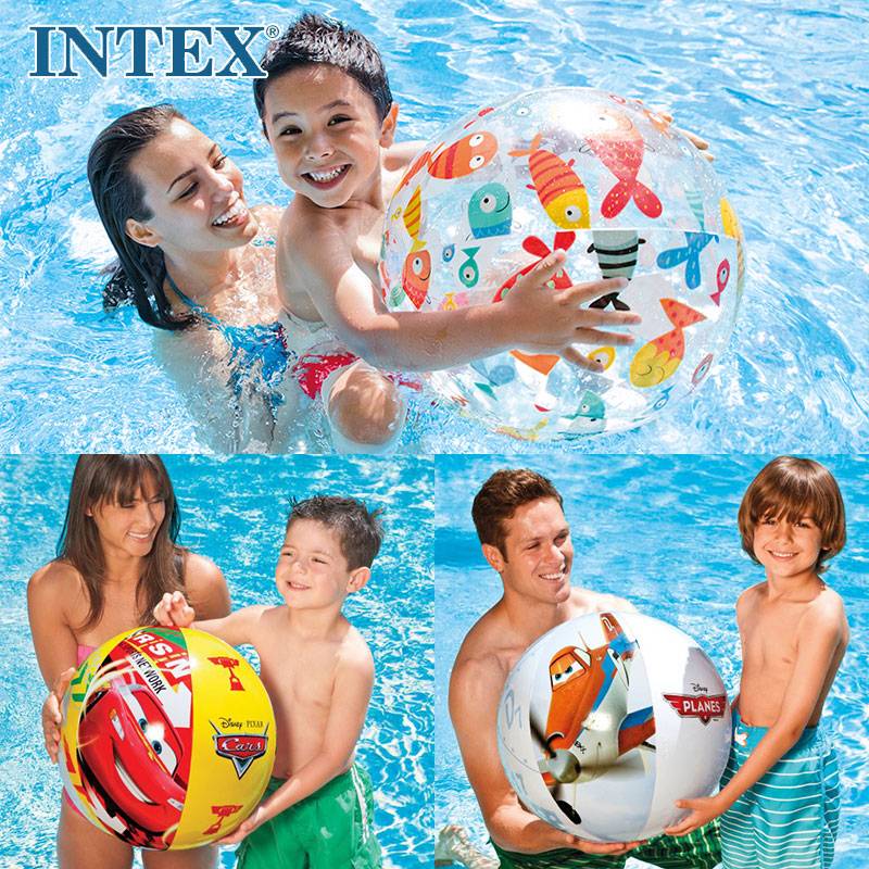 original authentic Intex children's inflatable sandy beach ball ball play water toys color transparent handball