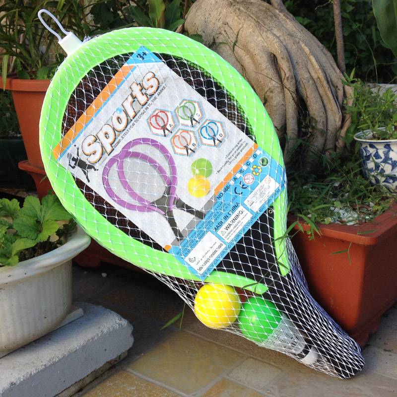 Children's outdoor sports tennis racket kindergarten ball ball toys baby badminton racket parent -child set
