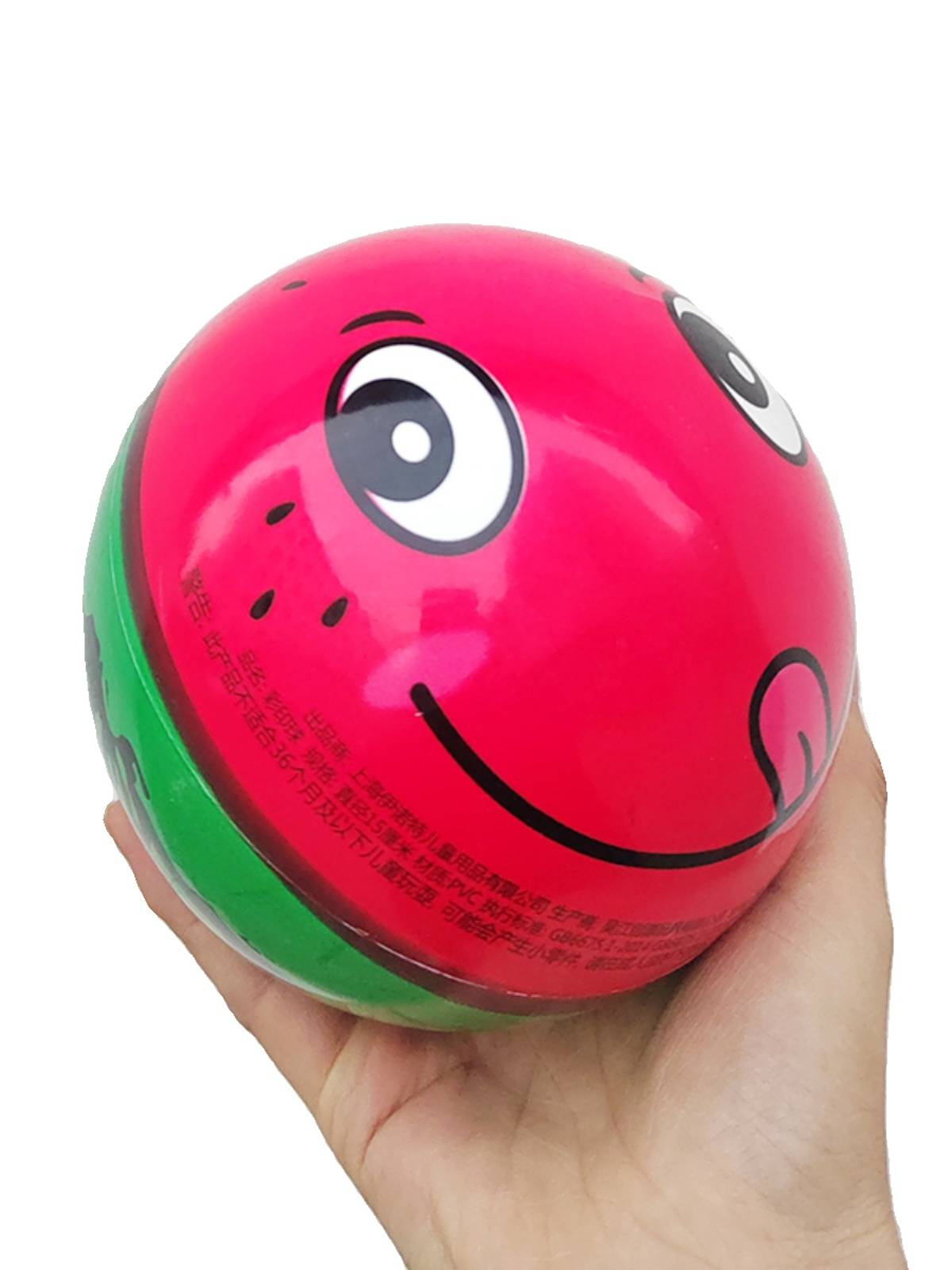 Children's 6 -inch color printing smiley watermelon ball kindergarten elastic shooting ball baby super flying man inflatable small ball
