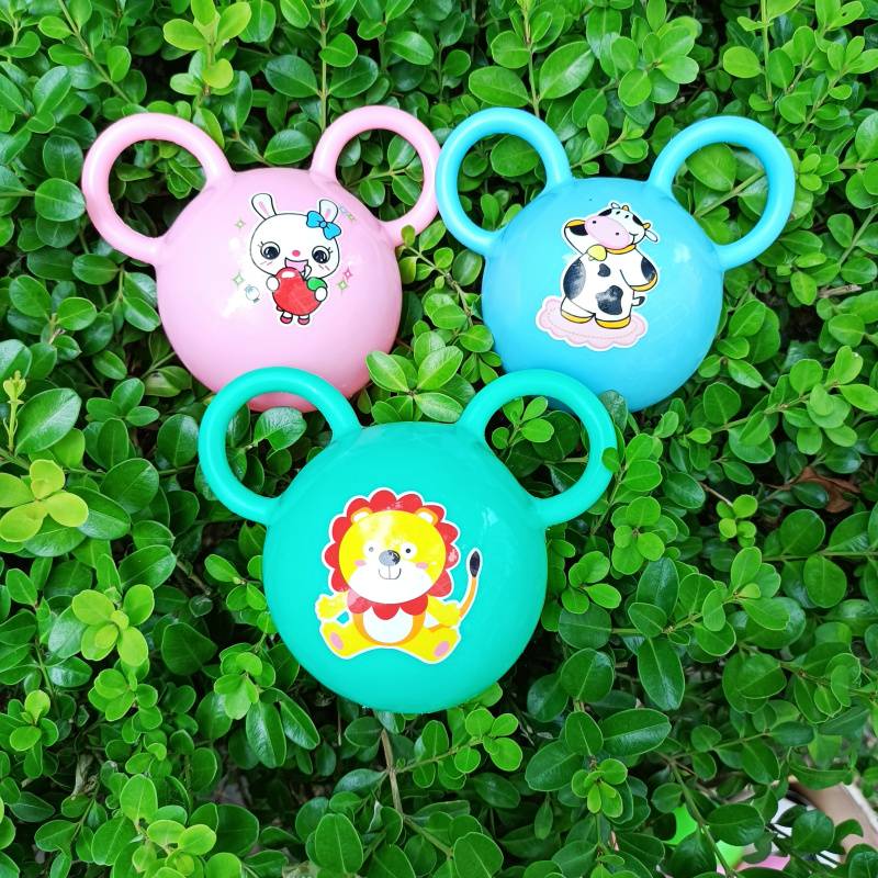 Children's bell ball newborn 1 -year -old infant garden inflatable 1 hand grabbing baby cartoon elastic small leather ball toy