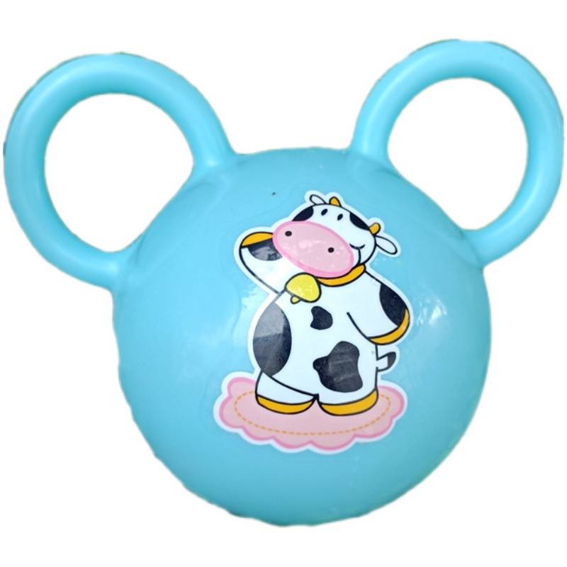 Children's bell ball newborn 1 -year -old infant garden inflatable 1 hand grabbing baby cartoon elastic small leather ball toy