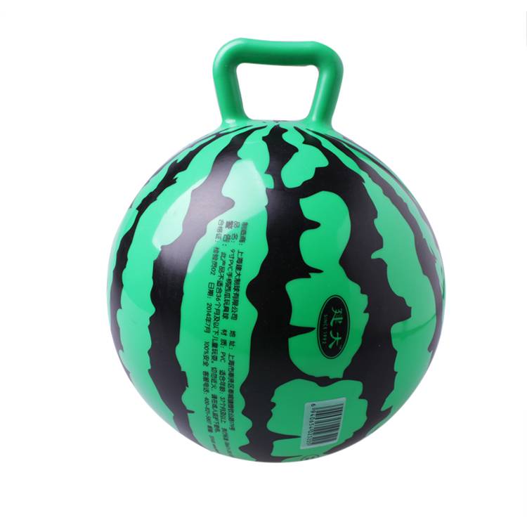 Kindergarten ball toy thickened PVC watermelon leather ball handle inflatable and shooting ball baby elastic ball