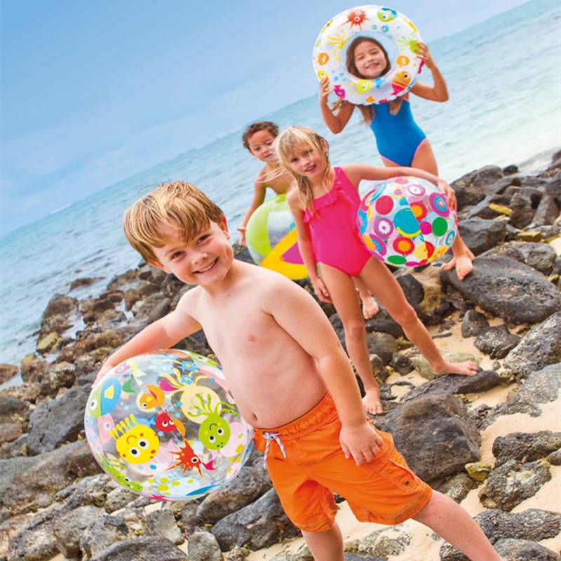 Genuine Intex Beach Ball Four Color Elastic Play Aquarius Children Game Beach Ball Adult Swimming Pool Aquarius Handball
