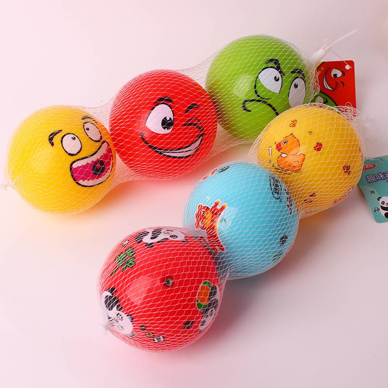 Baby grab the ball 3 inch 4 -inch PVC elastic small leather ball baby and young children sensor training color wave dot ball inflatable ball