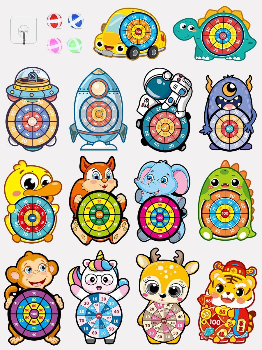 Children throwing a parent -child indoor puzzle interactive cartoon dart dart plate sticky ball baby toy flying disk basketball