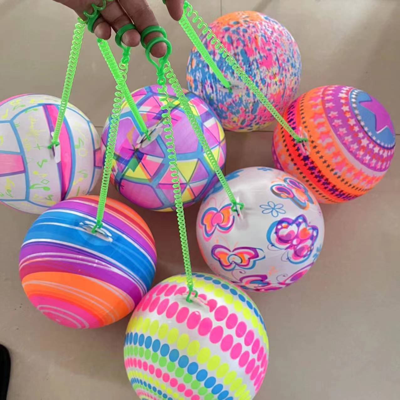 Children's suspender rope shooting ball elastic chain, male girl outdoor sports toy kindergarten fun game ball