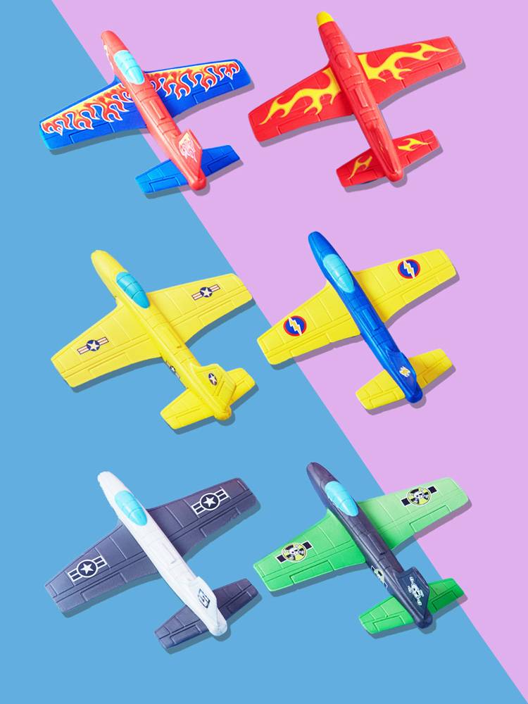 Bubble aircraft hand throw children throw gliding machine Soft outdoor sports small toys back spin -resistant plastic baby 3
