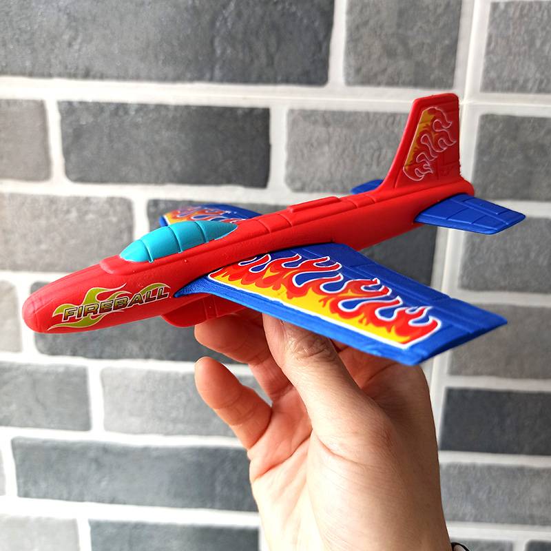Red and blue hand throw small planes