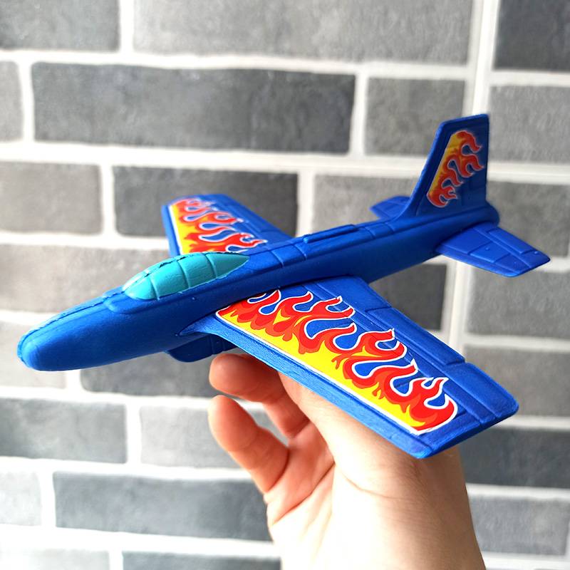 Blue hand throw small plane