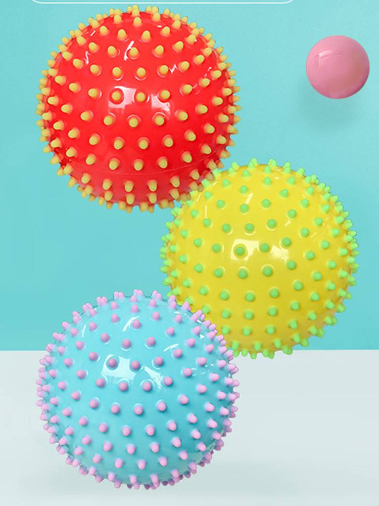 Children's sense of 6 -inch two -inch massage ball Kindergarten inflatable and colorful hedgehog ball elastic color thorn haha ball toys