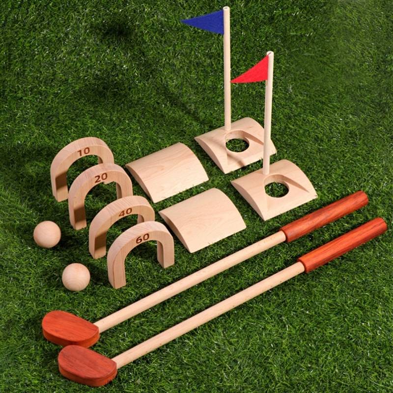 Outdoor camping parent -child game interactive golf club children's puzzle toy park travel picnic self -driving tour