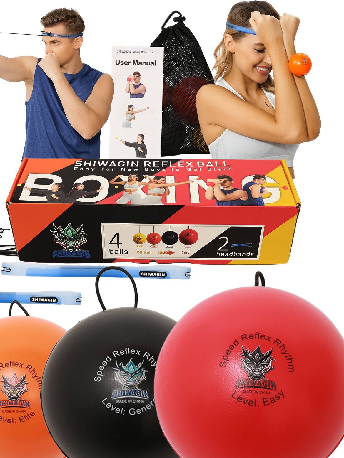 American shiwagin header boxing reaction ball large diameter 6 to 9cm speed ball send the original factory spare rope