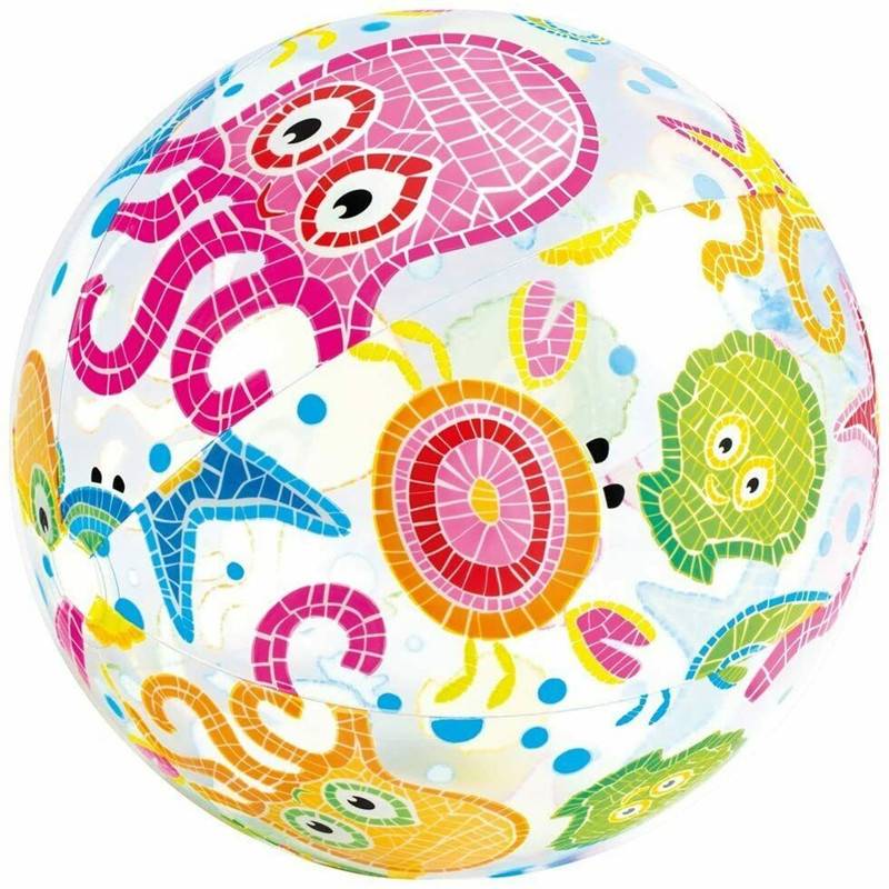 INTEX inflatable beach ball ball, marine world fruit pattern small ball children's water drama water ball PVC buoyancy