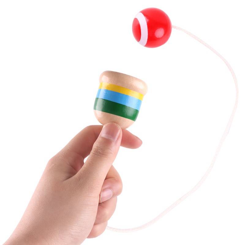 Children's export Japanese wooden skills cup ball sword ball exercise baby and eye coordination toys traditional game