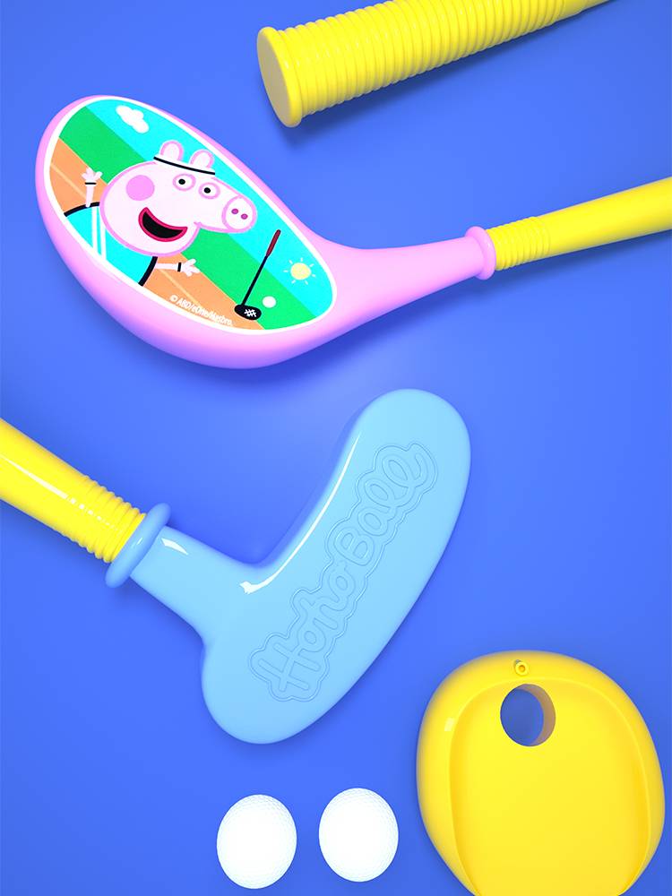 Pig Page Children's Golf Club Set Kindergarten Intelligent Outdoor Interior Interactive Ball Sports Toys
