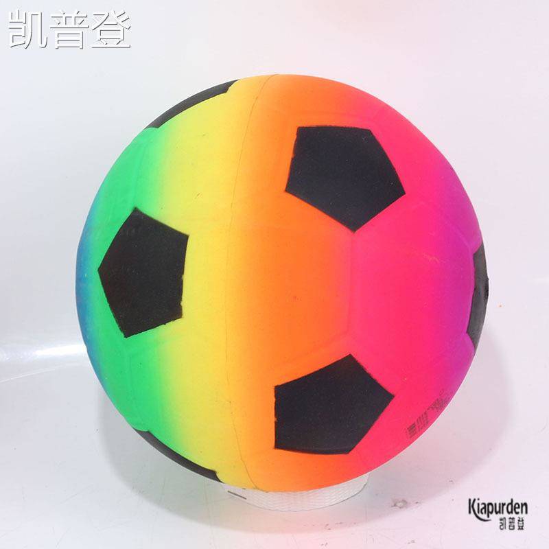 16P 9 -inch Rainbow Ball Beach Ball Children's Toys Skin Ball Foot Basket Basket Basket Basted Mixed Colored Spray Ball